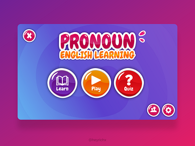 PRONOUN English Learning design game game art home screen ui vector