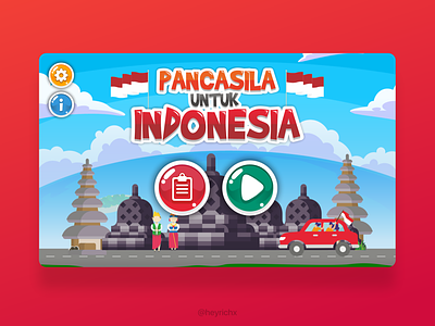 Pancasila for Indonesia app branding design game game art home screen illustration logo ux vector