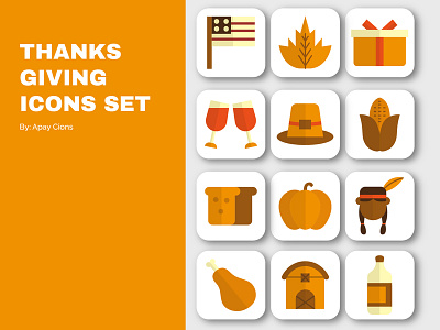 Thanks giving icons autumn celebration holiday icon illustration leaf pumpkin season set thanksgiving turkey vector