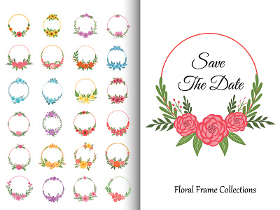Floral Frame Collections branding floral floral frame graphic design illustration vector wedding