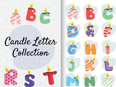 Candle letter collection birthday branding candle font graphic design illustration letter