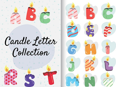 Candle letter collection birthday branding candle font graphic design illustration letter