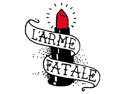 L'arme Fatale flash tattoo lethal weapon lipstick sketch
