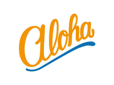 Aloha aloha hawaii lettering summertime surf type