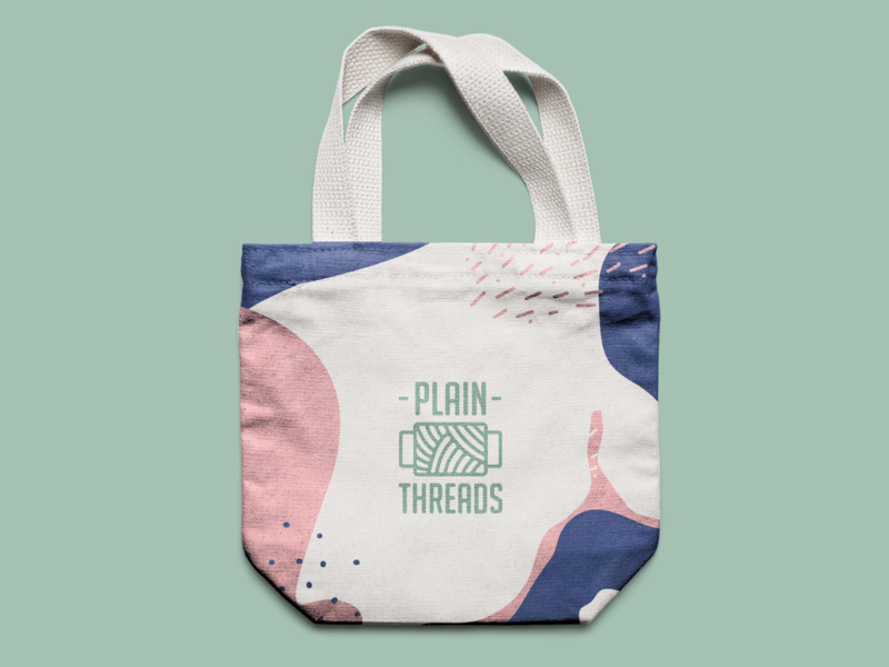 Plain Threads Tote bag graphic logos identity identity design icon mark logo branding brand graphic design