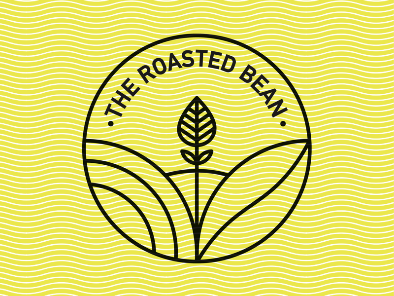 The Roasted Bean illustration identity branding brand print logos challenge vector mark layout type abstract minimal minimalistic logo monoline