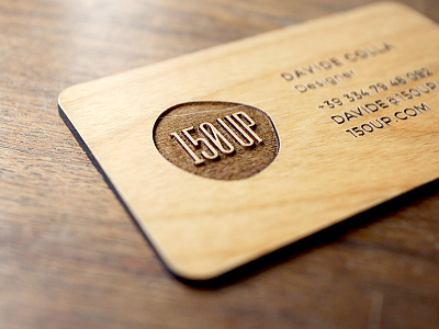 150UP Business Card 150up branding business card letterpress logo stationary wood
