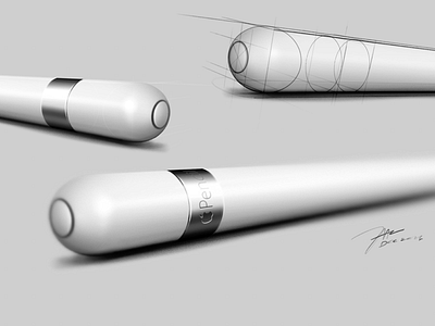 Apple Pencil Sketch apple pencil design sketching digital sketching industrial design ipad pro photorealistic procreate product design rendering sketching