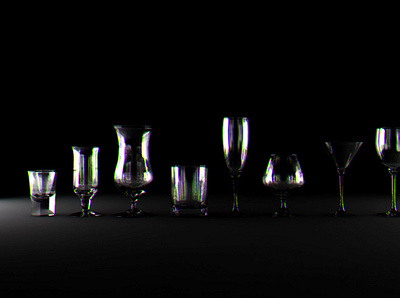 Glass 3D Render 3d black dark glass glasses glassware minimal render