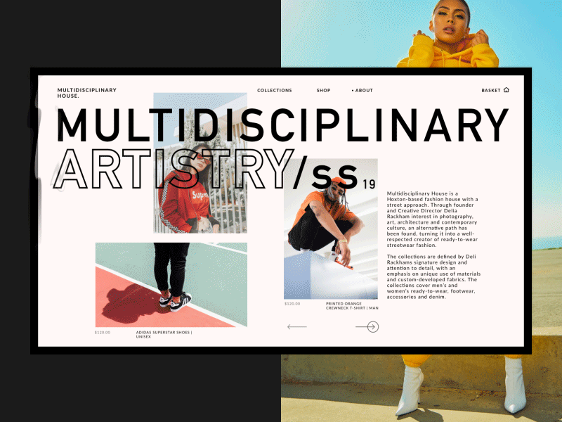 Multidisciplinary Artistry Homepage Animation animation design digital fashion gif glitch homepage modern website