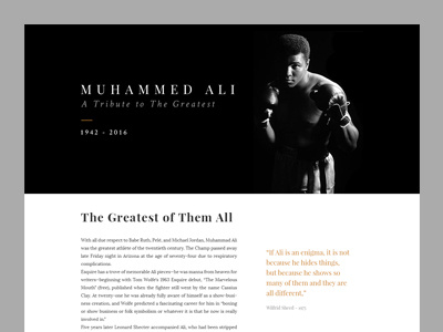 Tribute to Muhammad Ali ali css freecodecamp tributepage