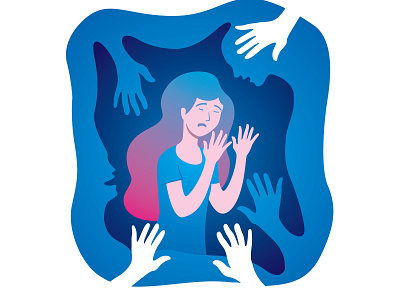 Sexual Harassment 1 abuse app blue design discrimination girls harassment icon illustration sexual harassment ui vector web woman