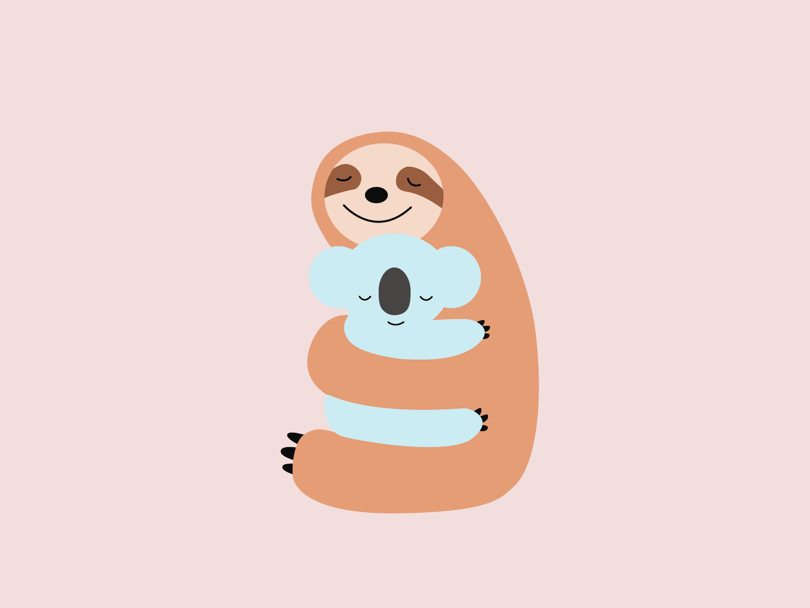 sloth hugs adobe after effects adobe illustrator animals animation character character animation character design collaboration design easy animation hugs illustration love sloth