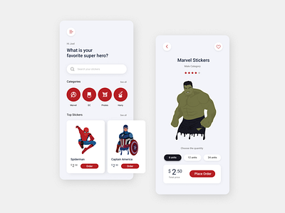 Super Hero Stickers branding design figma freelance designer illustration interface panda pandacraft uiux webdesign