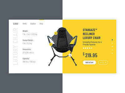 Luxury Chair adobexd chair craft doublecolor furniture interface landingpage panda pandacraft ui uiux webpage webtemlate webtemplate yellow