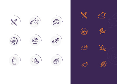 Restaurent Icon Set branding design freelance designer icon iconography illustration panda pandacraft restaurent ui uiux vector