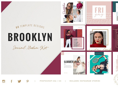 Brooklyn Social Media Pack Cover fashion freebies instagram stories instagram templates