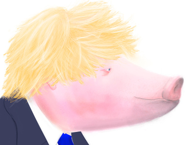 Boris Johnson animals brexit editorial illustration pig politics