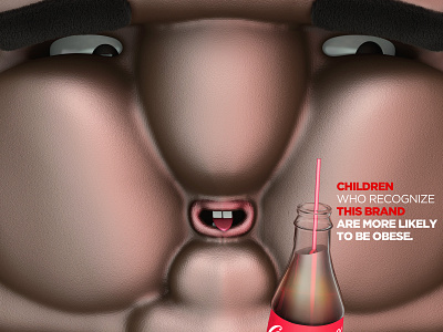 Coca Cola Obesity 3d art 3d artist advertisement character cinema4d cocacola illustration zbrush