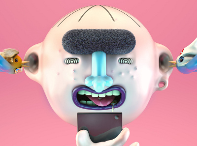 "Koo Koo Koo" Accounts 3d art 3d artist character cinema4d editorial illustration illustration photoshop political zbrush