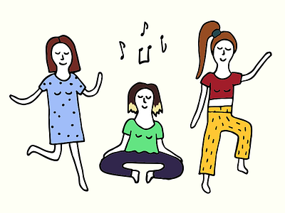 Let the music flow dance drawing girl illustration music
