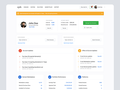 Domain Management Dashboard