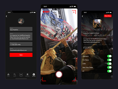 Take Video Screens app clean dark ios live mobile screens video workflow