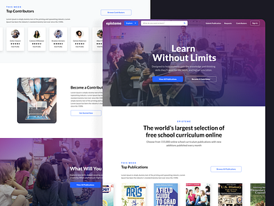 Learning Platform Homepage Design branding clean homepage landing layout ui web website