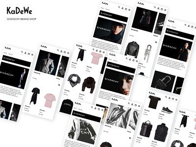 Givenchy Brand Shop UI dark mode design desktop e commerce fashion givenchy light mode luxury minimal mobile product product design ui ux webshop