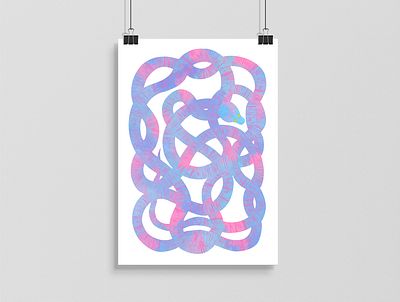 Bubble Gum Snake Poster animal illustration apple pencil blue bright colour childrens illustration design digital illustration graphic design illustration illustrator pink poster poster art poster design procreate purple texture