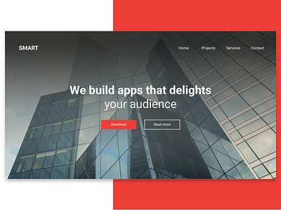 Diseño de práctica: SMART. design landing practice red website