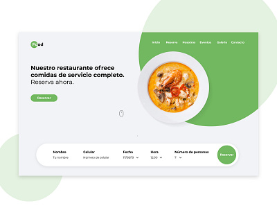 Food: página de restaurante. design green reservation restaurant restaurant logo website