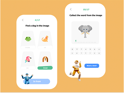 2 part of the design of the app for children to learn the langua