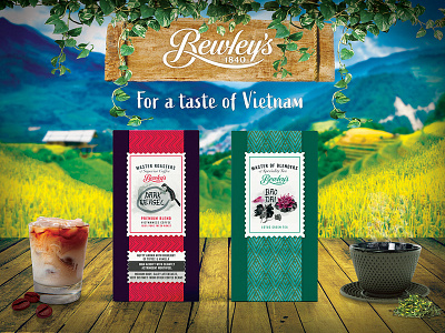 Bewleys Packaging Design coffee fmcg food and beverage illustrations ink package packaging packaging design photoshop poster stamps sumi e tea vietnamese