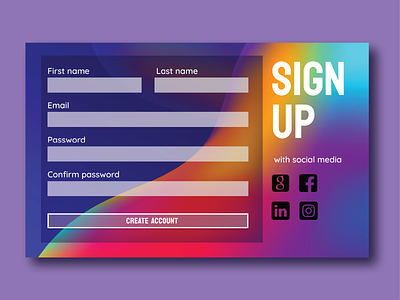 Daily UI 1/100 - Sign Up Page daily 100 challenge dailyui design form signup ui ui design web webdesign