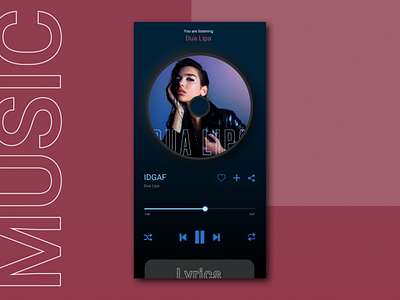 Daily UI 9/100 - Music player appdesign dailyui dailyuichallenge dailyuiinspiration design music music app music player musician ui ui design uiinspirations