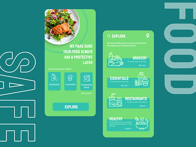 Food delivery app UI app app concept app design app ui application contactless delivery design food food delivery food delivery application safe ui ui design ux
