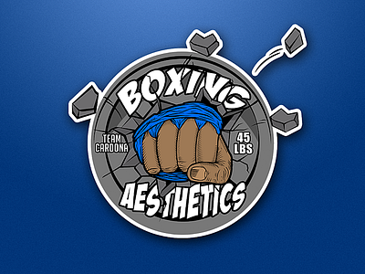 GYM BOXING FIST BARBELL PLATE LOGO