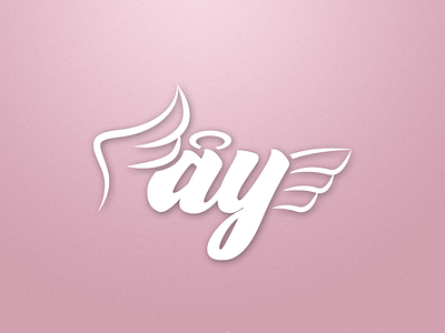 Angel wing letter font logo