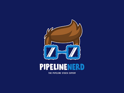 Pipeline Nerd Custom Logo Design branding creative geek glasses hair icon identity illustration logo need pipeline