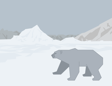 polar bear with scenery
