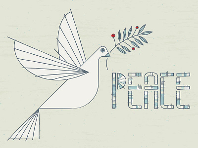 2015 Holiday card dove holiday illustration olive branch peace type