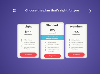 TV subscriptions app chart colors dashboard design graph minimal plan pricing subscribe form tv ui