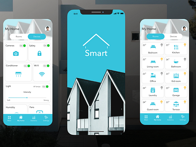 Smart Home App app colors dashboard design flat graph ios minimal smarthome ui