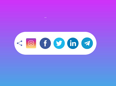 Daily UI 010 Social Share Button 2020 app dailyui design facebook icon illustrator instagram linkedin logo mobile photoshop share social social media social share telegram twitter ui web
