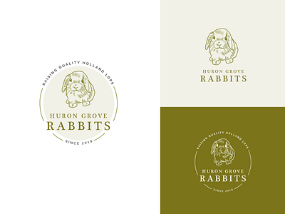 Huron Grove Rabbits branding design farm logo rabbit