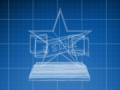 Five Star Wireframe icon illustrator wireframe