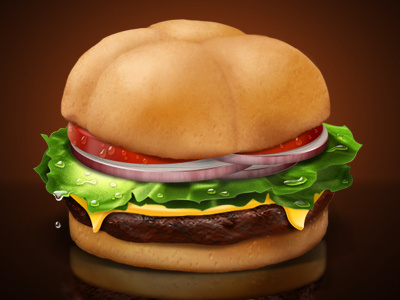 Burger Time! burger icon illustration photoshop