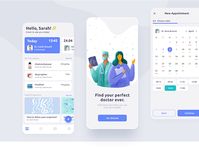 Mydoc - Healthcare Mobile App app app design design health health app healthcare illustration medical app medical design medicine mobile app ui ux web design