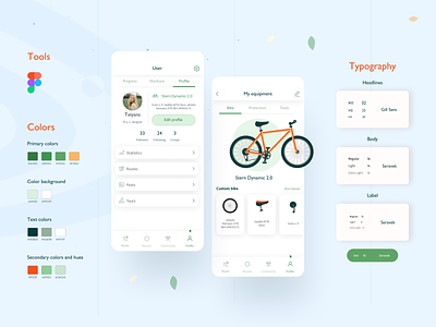 BikeLike App for real bikers app design bicycle bike biker design green illustration mobile design ui ux web design